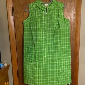 Sunbrero Vintage Green Plaid Sleeveless Shift🎄